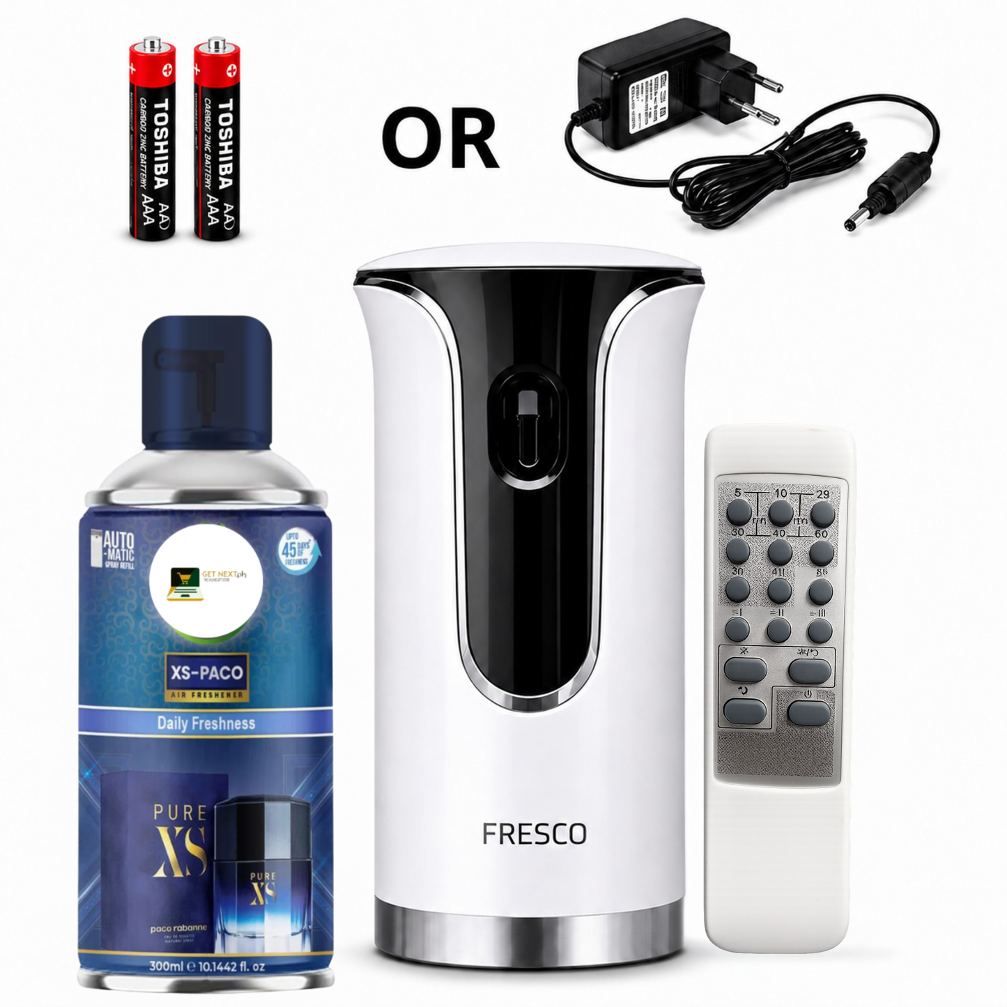 Premium Remote Control Automatic Air Freshener Dispenser with Free Air Freshener & Batteries