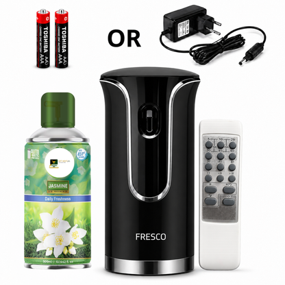Black Premium Remote Control Automatic Air Freshener Dispenser with Free Air Freshener & Batteries