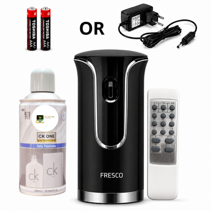 Black Premium Remote Control Automatic Air Freshener Dispenser with Free Air Freshener & Batteries