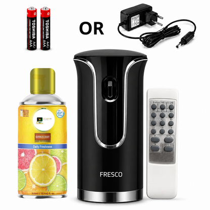 Black Premium Remote Control Automatic Air Freshener Dispenser with Free Air Freshener & Batteries