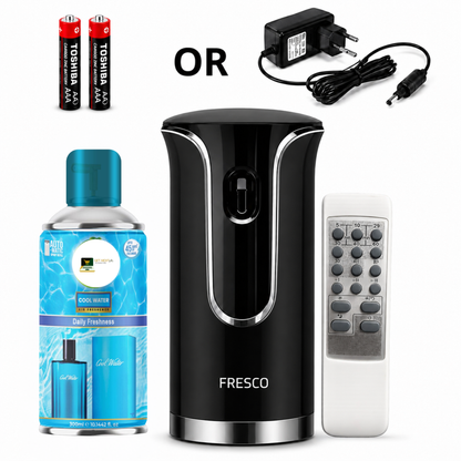 Black Premium Remote Control Automatic Air Freshener Dispenser with Free Air Freshener & Batteries