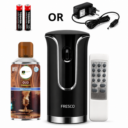 Black Premium Remote Control Automatic Air Freshener Dispenser with Free Air Freshener & Batteries