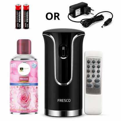 Black Premium Remote Control Automatic Air Freshener Dispenser with Free Air Freshener & Batteries
