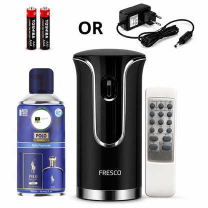 Black Premium Remote Control Automatic Air Freshener Dispenser with Free Air Freshener & Batteries
