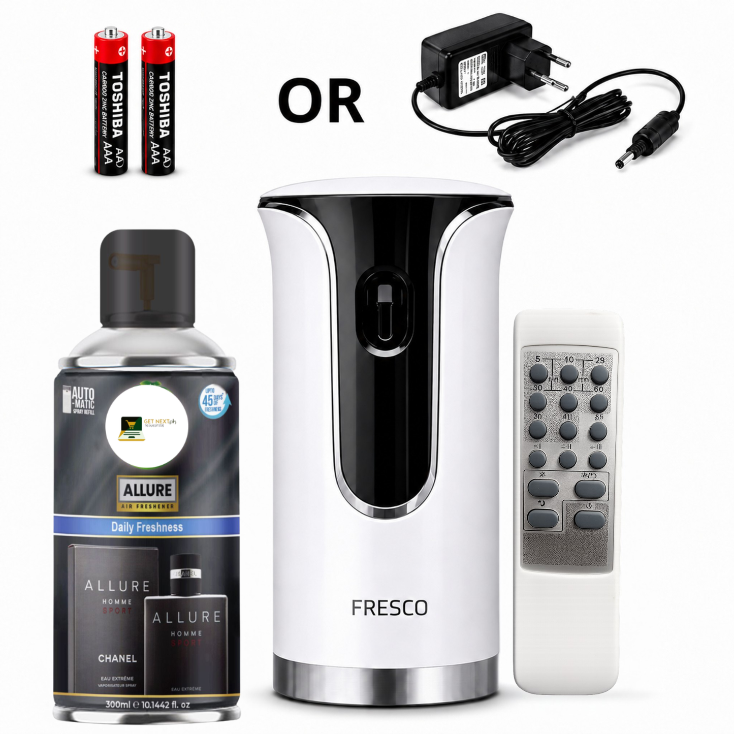 Premium Remote Control Automatic Air Freshener Dispenser with Free Air Freshener & Batteries