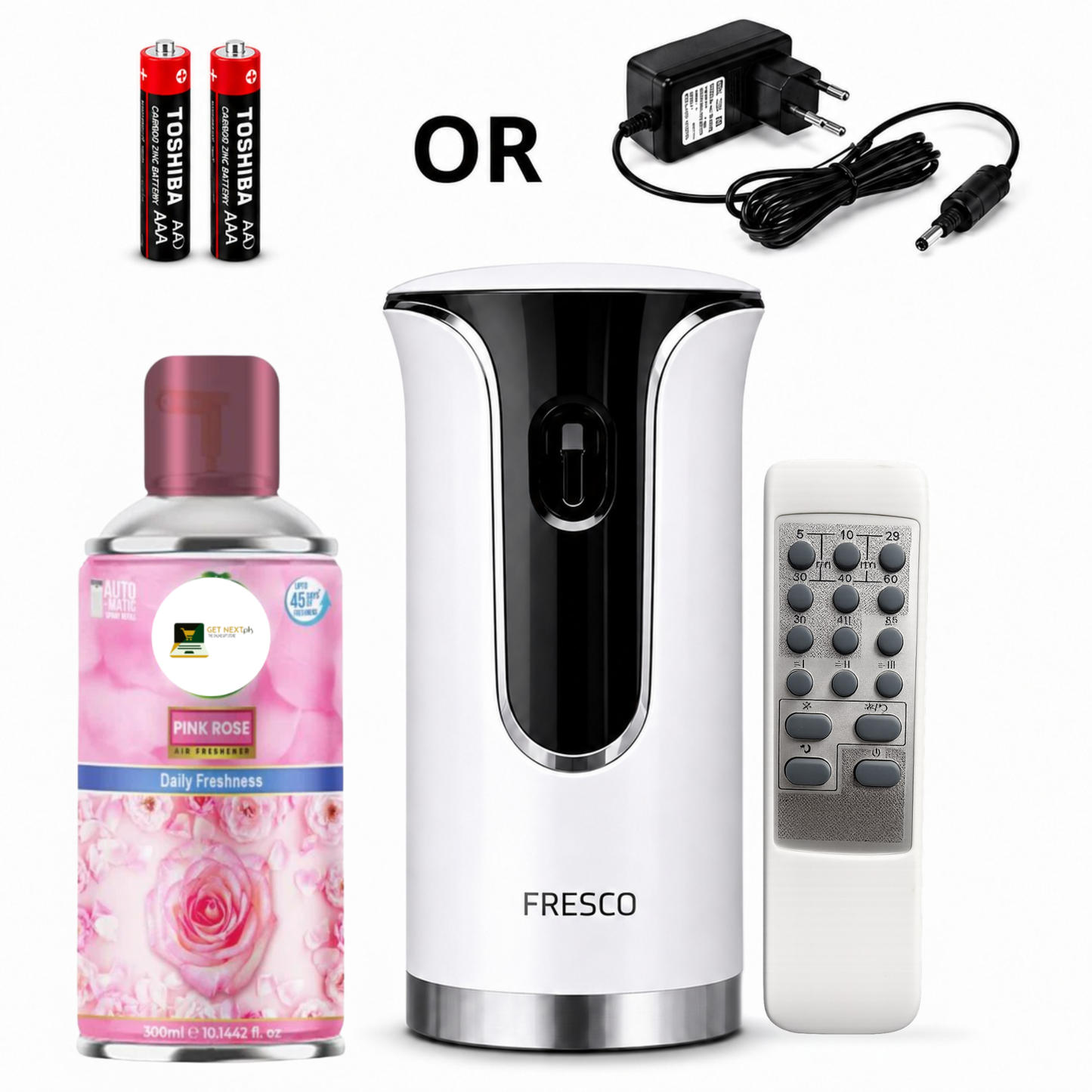 Premium Remote Control Automatic Air Freshener Dispenser with Free Air Freshener & Batteries