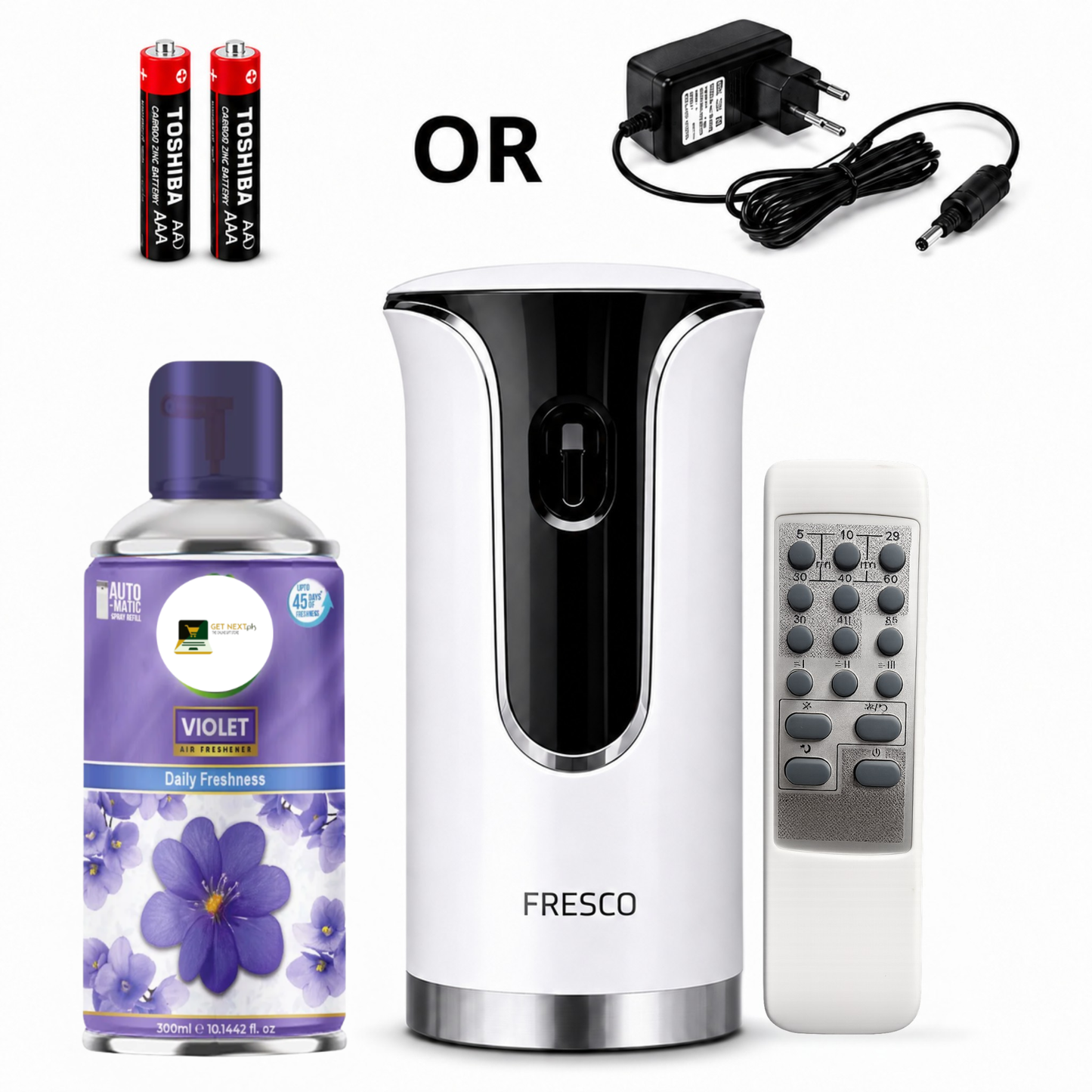Premium Remote Control Automatic Air Freshener Dispenser with Free Air Freshener & Batteries