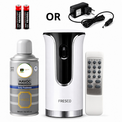 Premium Remote Control Automatic Air Freshener Dispenser with Free Air Freshener & Batteries