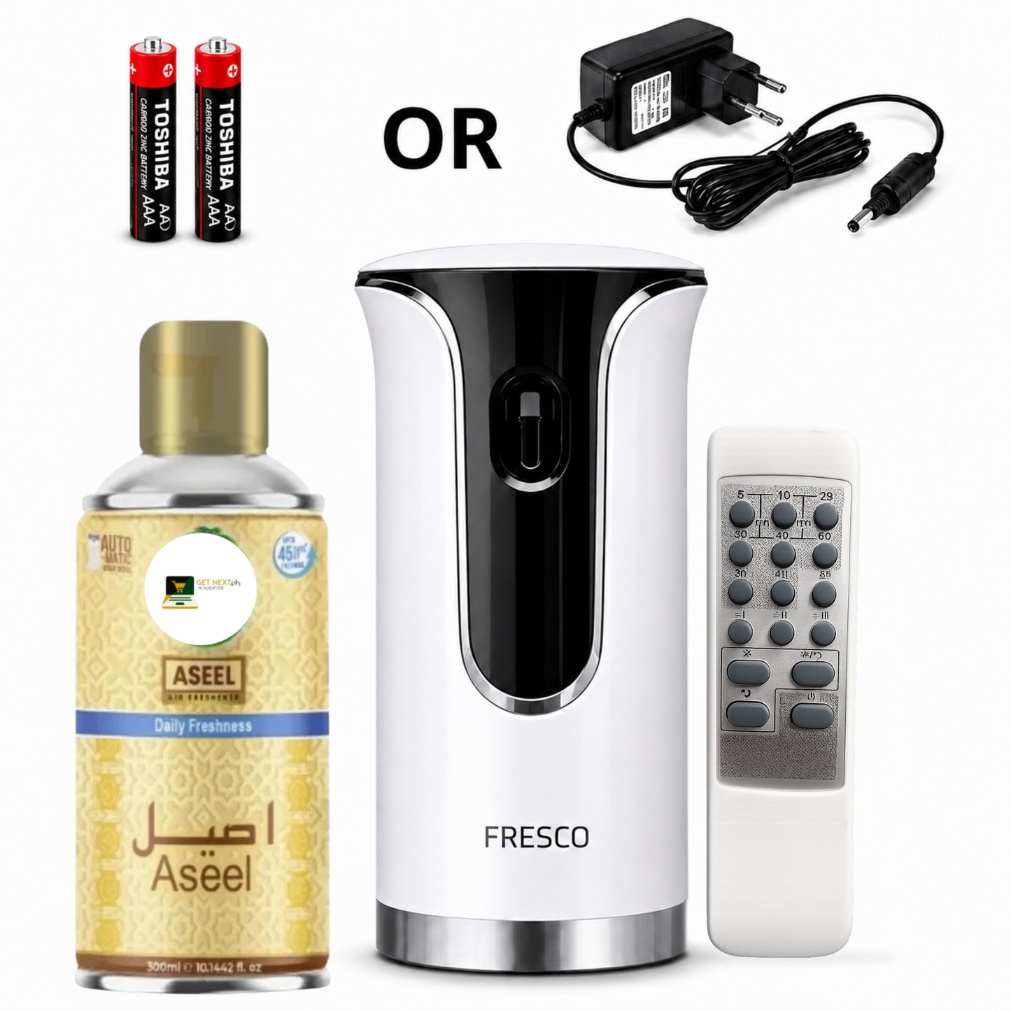 Premium Remote Control Automatic Air Freshener Dispenser with Free Air Freshener & Batteries