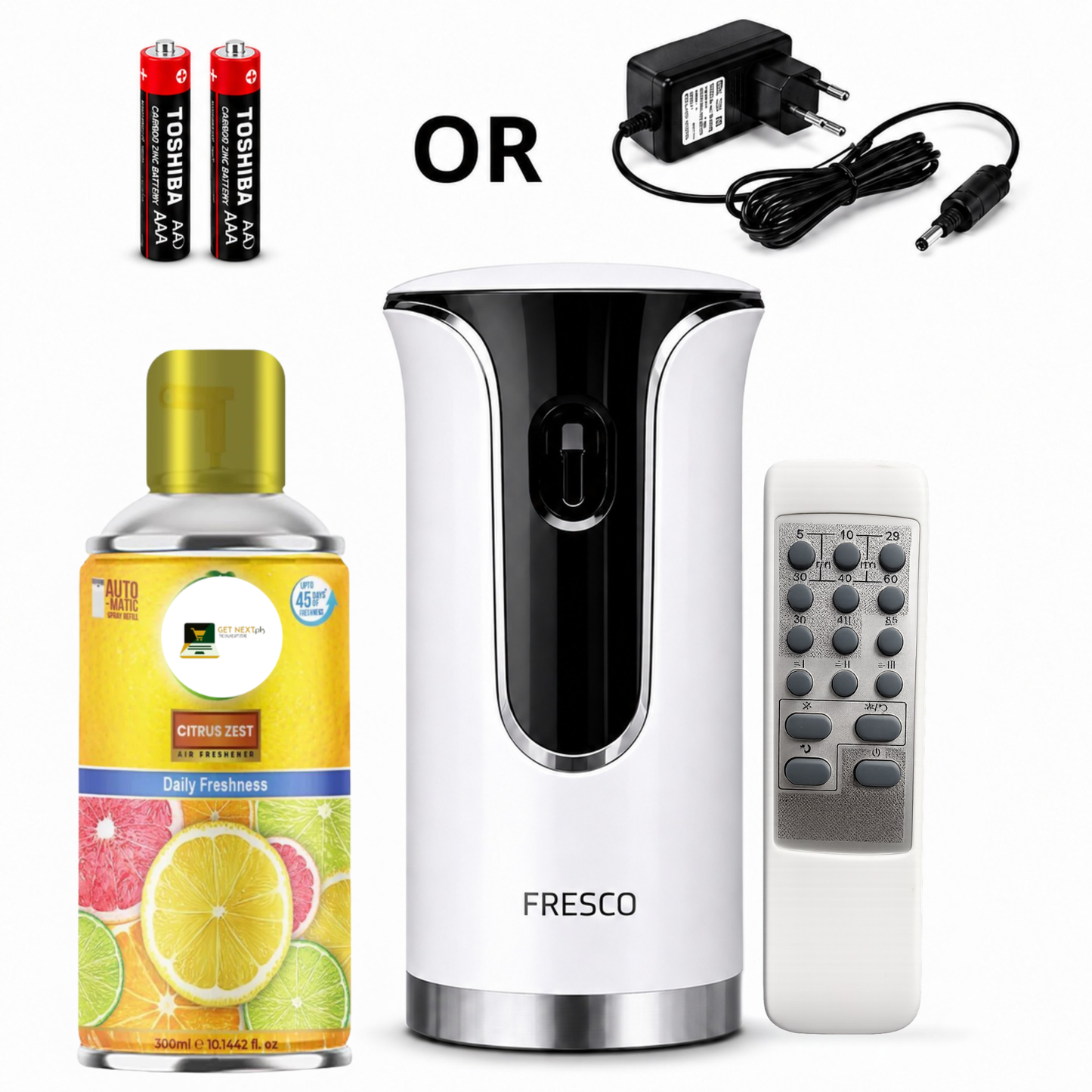 Premium Remote Control Automatic Air Freshener Dispenser with Free Air Freshener & Batteries