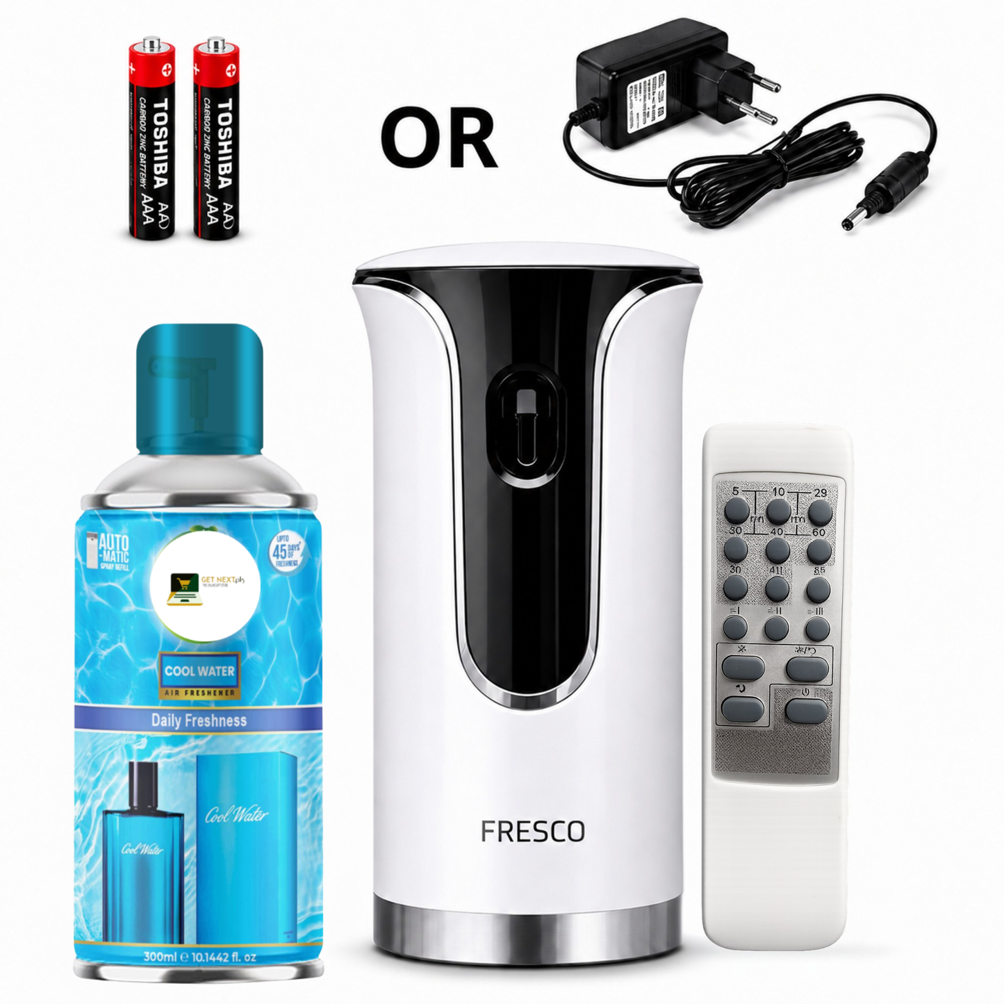 Premium Remote Control Automatic Air Freshener Dispenser with Free Air Freshener & Batteries