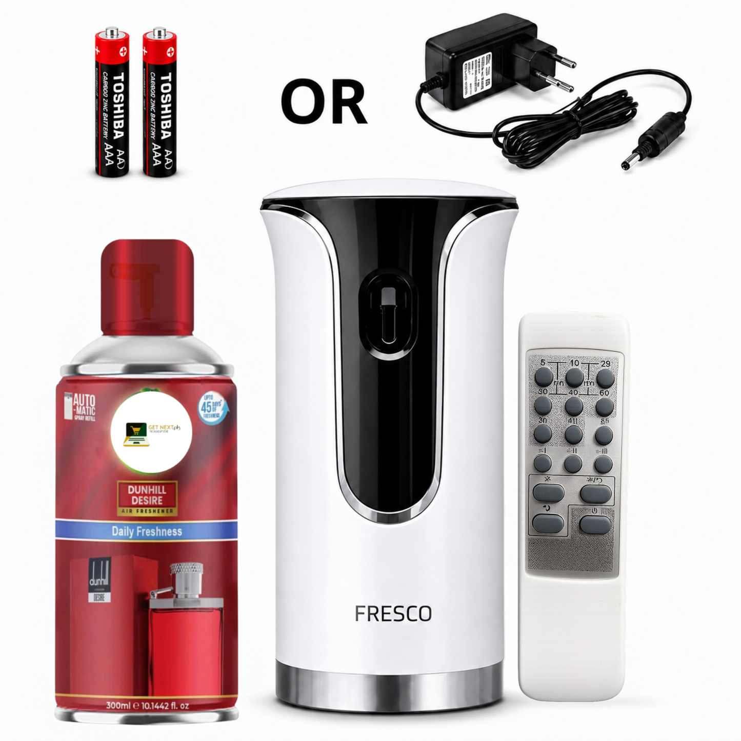 Premium Remote Control Automatic Air Freshener Dispenser with Free Air Freshener & Batteries