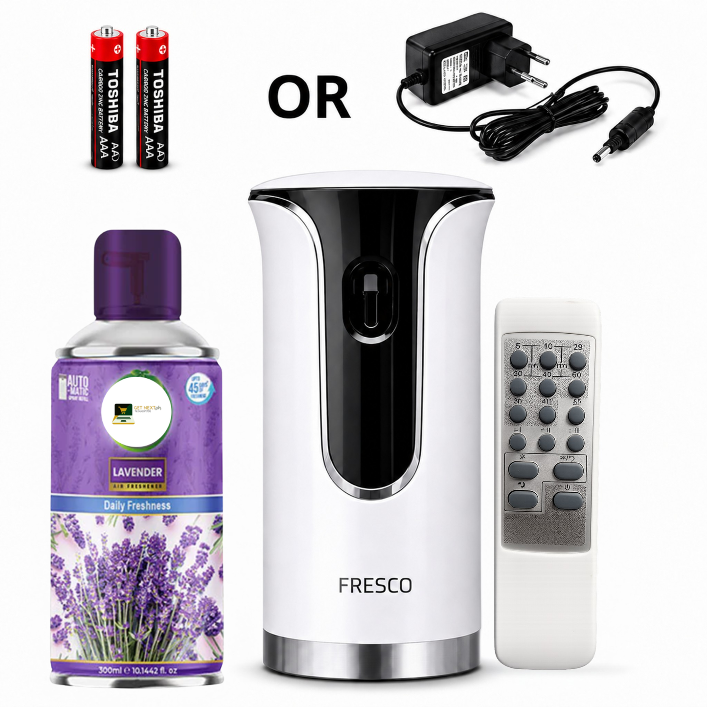 Premium Remote Control Automatic Air Freshener Dispenser with Free Air Freshener & Batteries